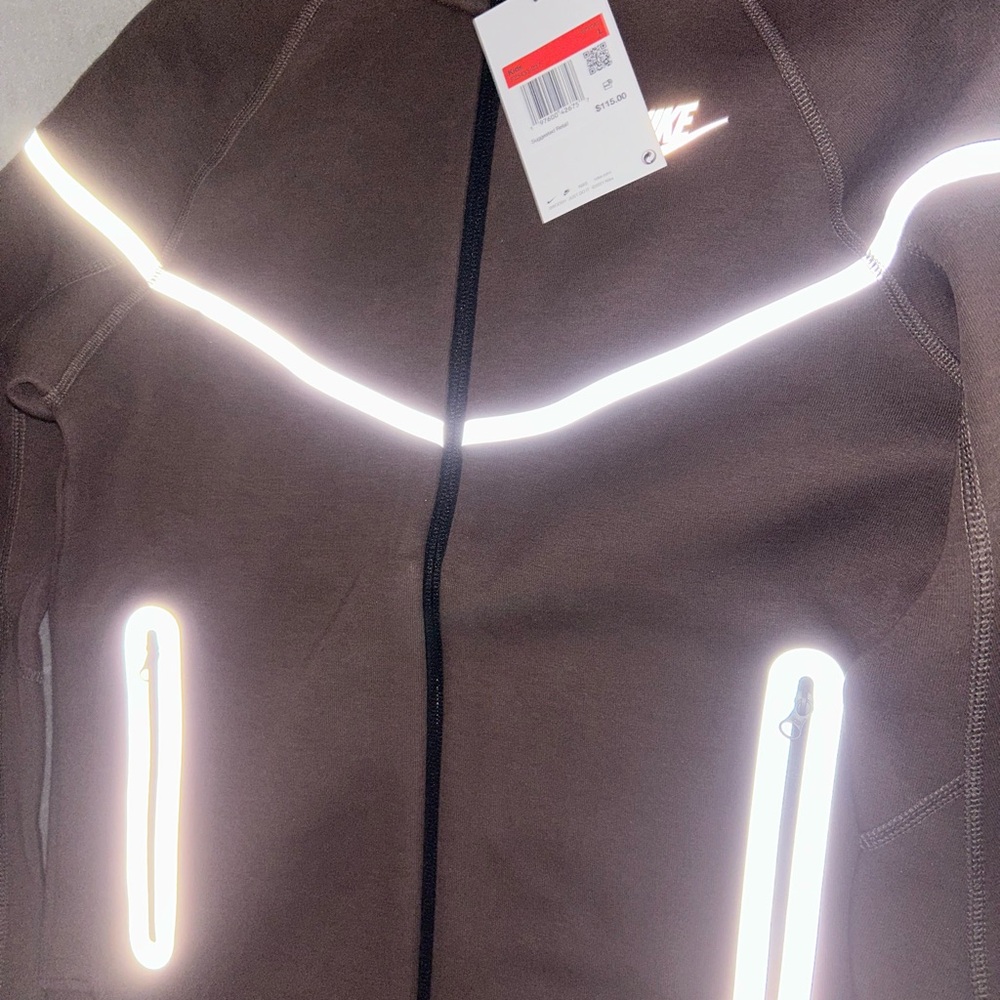 Nike Brown Jacket with Reflective Accents/ brand new big kids large